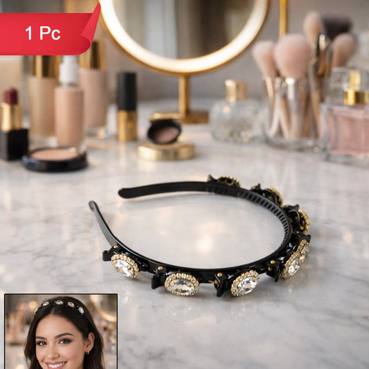 Premium Crystal Studded Designer Hairband For Women  Girls (1 Pc)