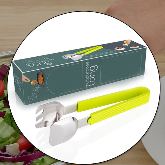 Multi P Salad Serve Tong Used In All Kinds Of Places Household And Kitchen Purposes For Holding And Grabbing Food Stuffs And Items Etc. - Happy Price - Image 1