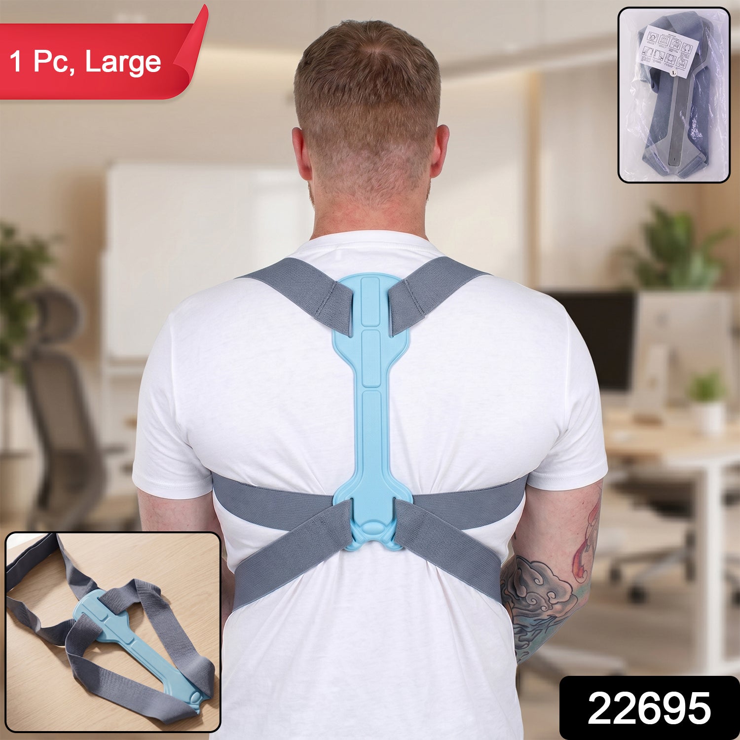 Adjustable Back Support Belt for Improved Posture - Large Size (1 Pc) - Great Price - Image 1