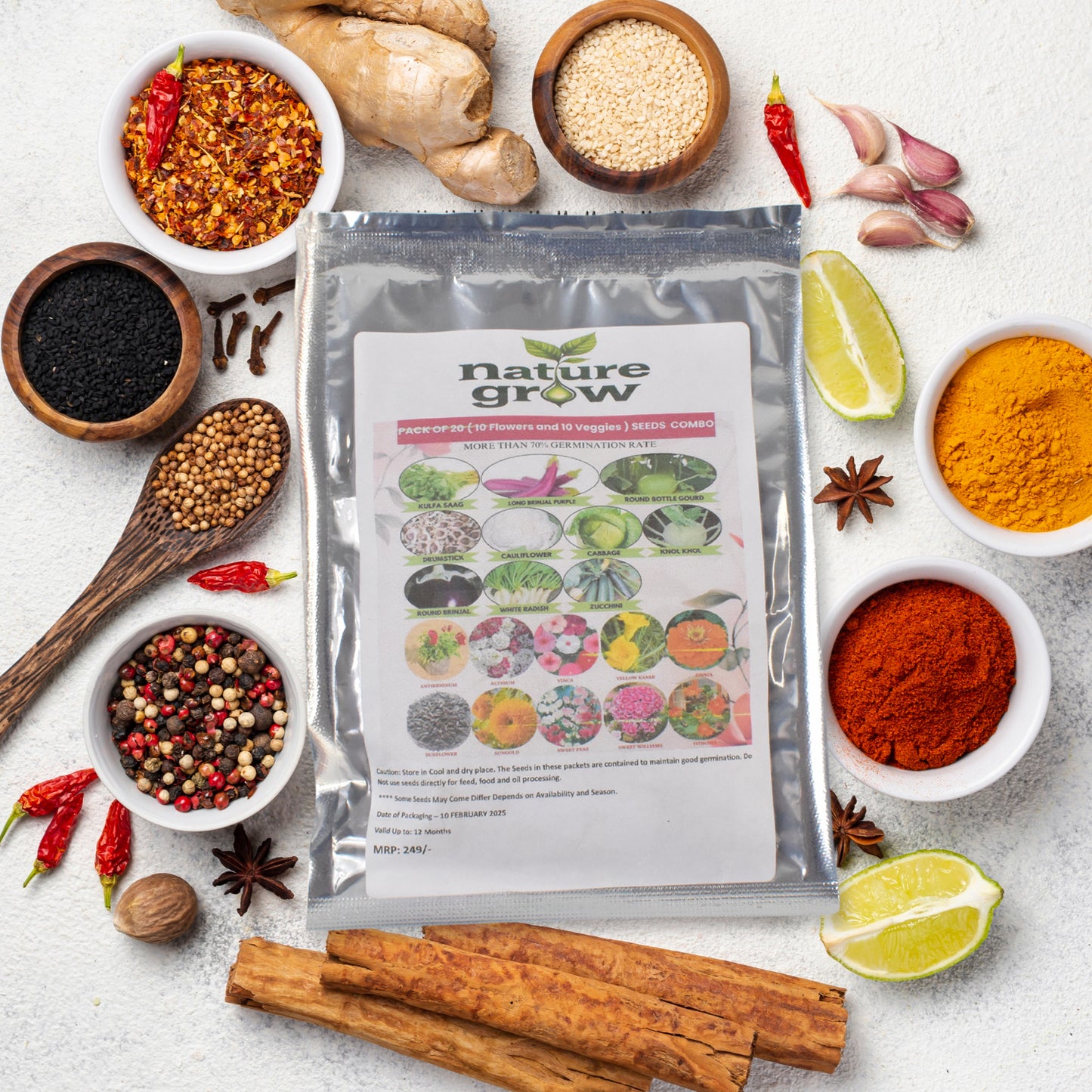 20 Varieties Of Vegetable  Flower Seeds Combo (1 Pkt.  20 Varieties) - Happy Price - Image 3