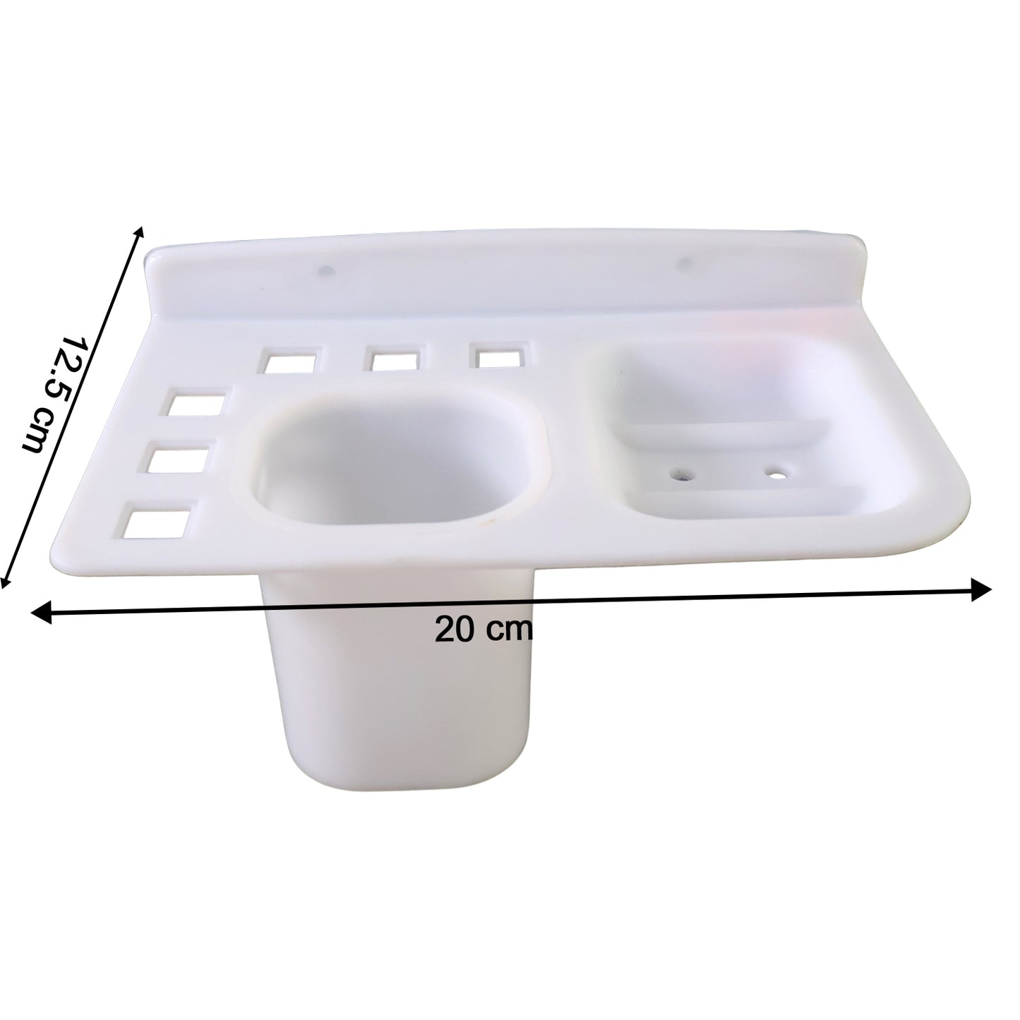 3in1 Wall Mounted Multi-compartment Toothbrush  Soap Holder With Cup (1 Pc) - Happy Price - Image 6