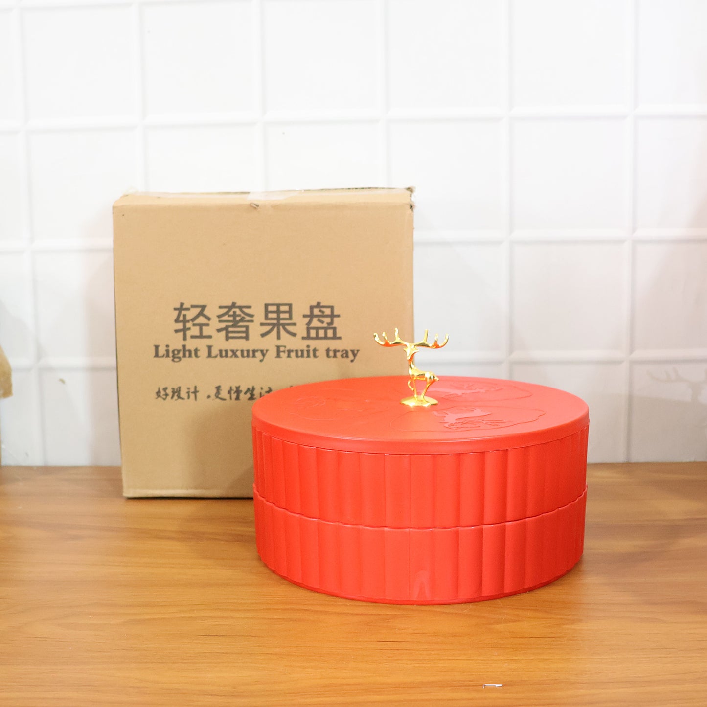 2 Tier Serving Tray with Lid for Dry Fruits & Snacks - 1 Pc - Happy Price - Image 7