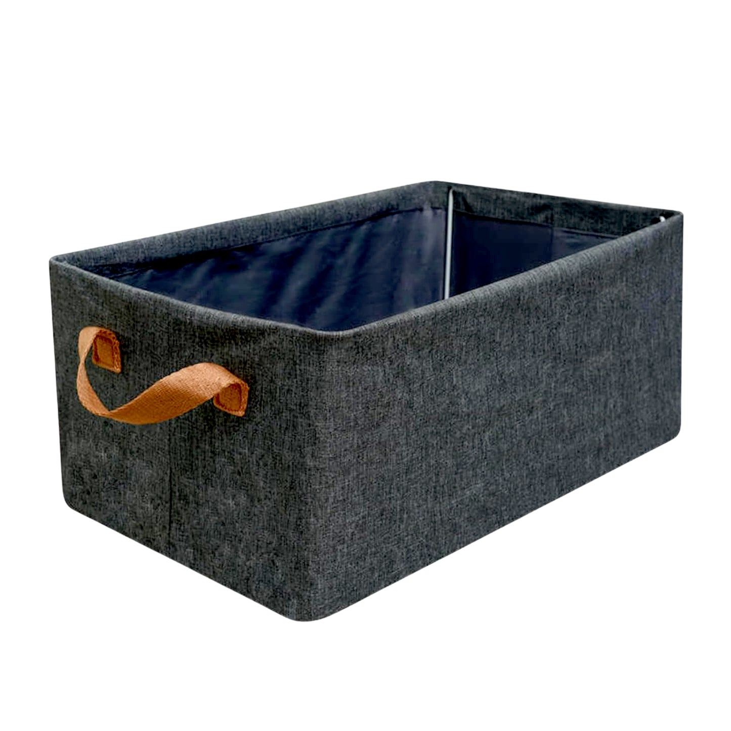 Foldable Storage Box With Lid And Handles Cotton And Linen Storage Bins And Baskets Organizer For Nursery Closet Bedroom Home (45 Cm) - Happy Price - Image 3