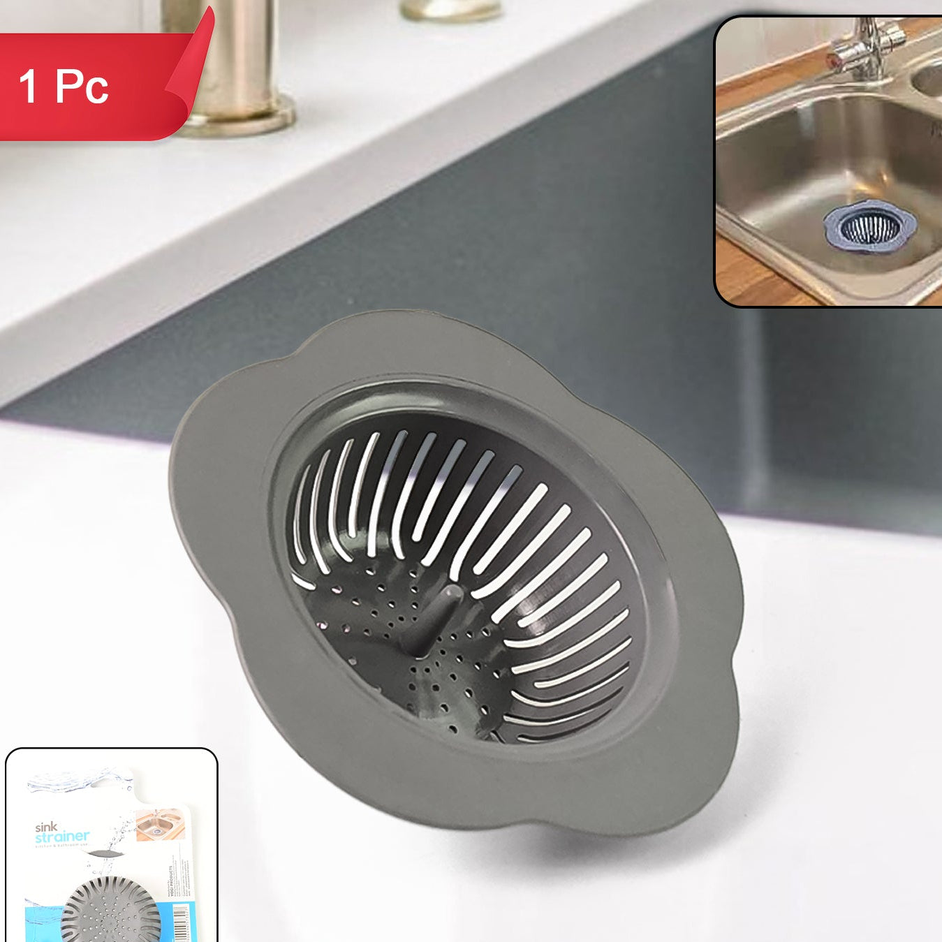 1 Pc Flower Shape Sink Strainer - Durable Plastic Drain Catcher - Happy Price - Image 1