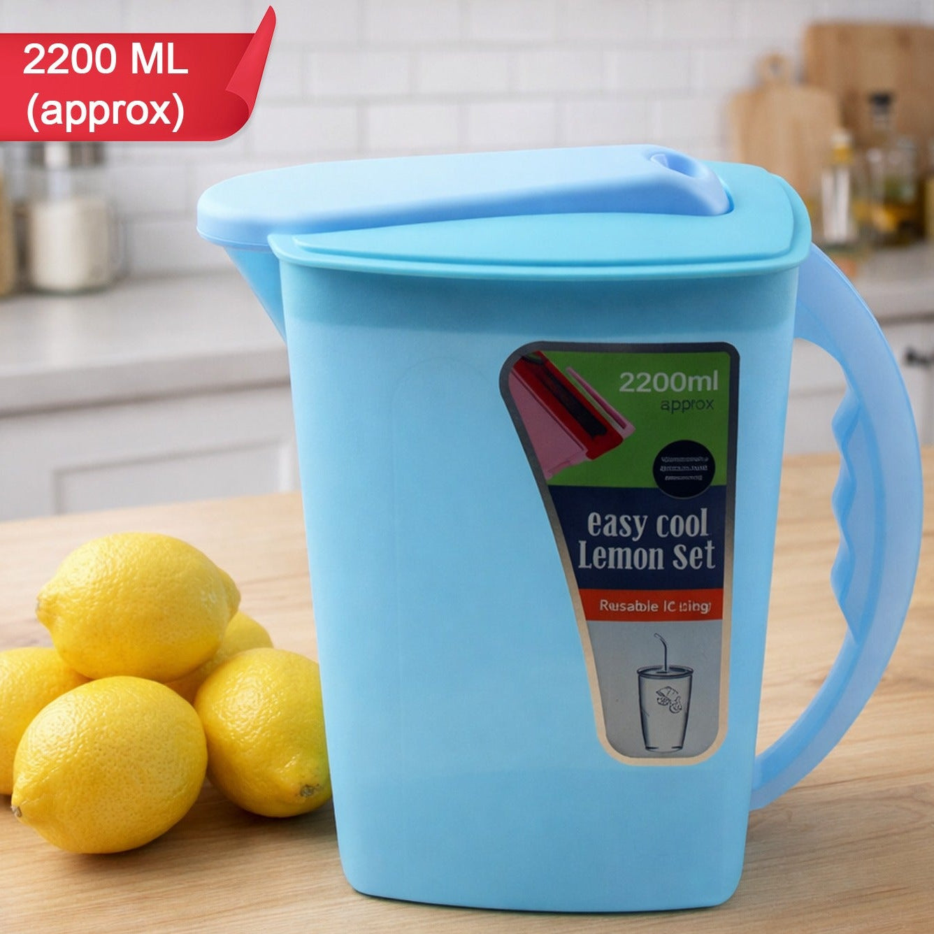 2.2 Litre Beverage Jug with Lid and Handle - Ideal for Juices & Water - Happy Price - Image 1