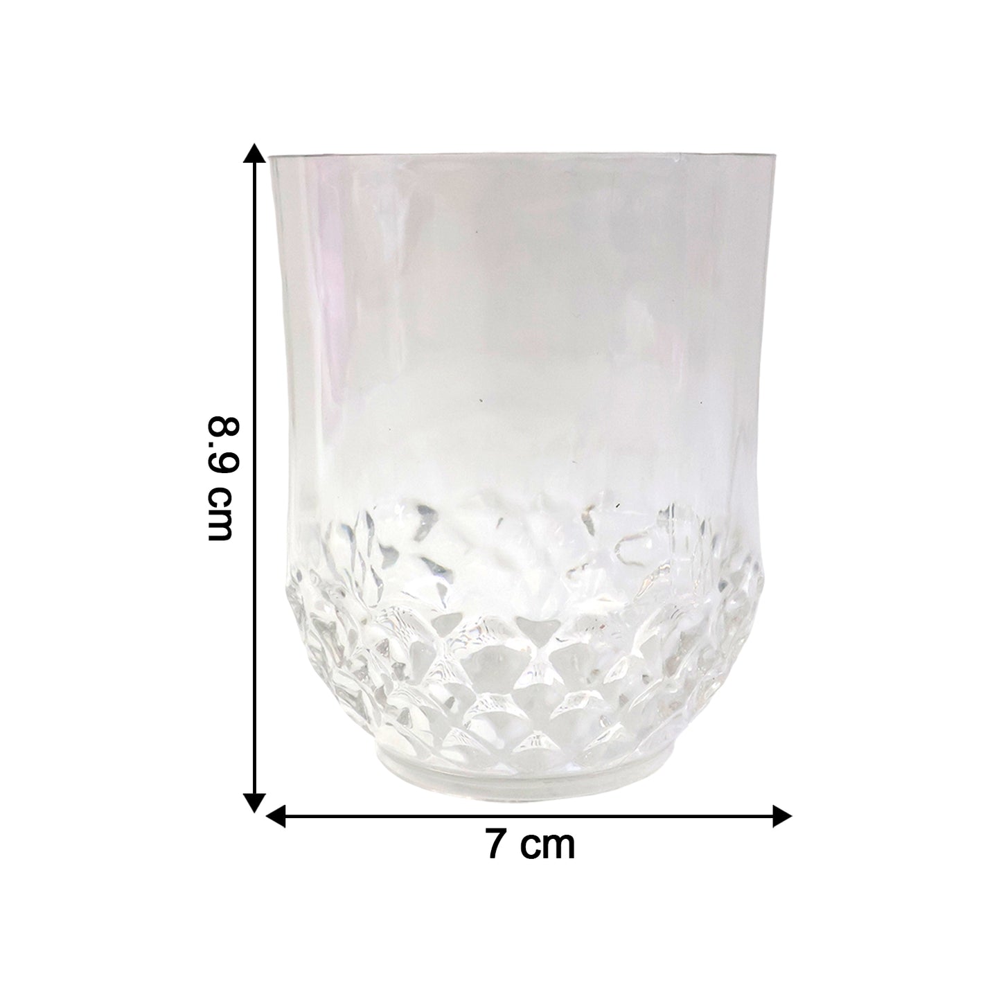 Transparent Diamond Pattern Glass Set - 6 Pcs - Happy Price - Image 6