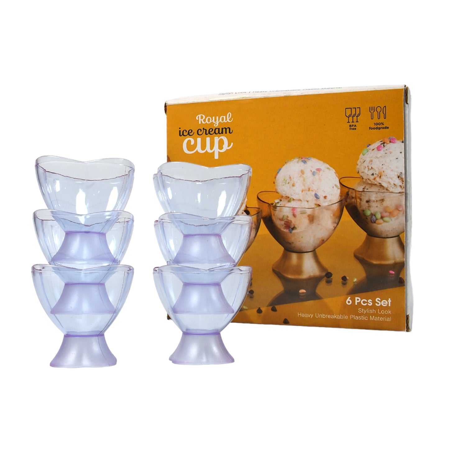 New Modern Style Dessert  Ice Cream Bowl Plastic 6pcs For Home  Office  Party Use - Happy Price - Image 2