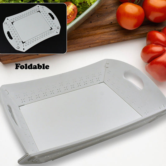 Foldable Serving Tray Plastic Serving Traywith Handle Serving Tray For Food Kitchen Outdoors Restaurants (1 Pc) - Happy Price - Image 1