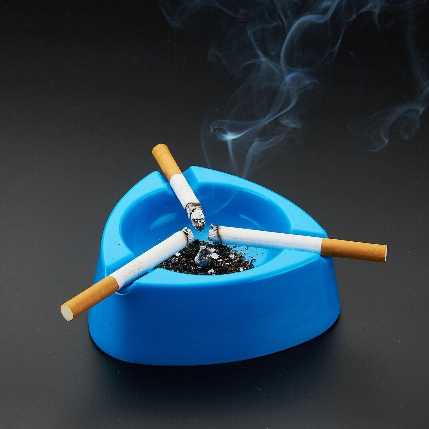 Oblivion Durable Plastic Ashtray With Wide Bowl And Triple Cigarette Holder Slots (1 Pc) - Happy Price - Image 4