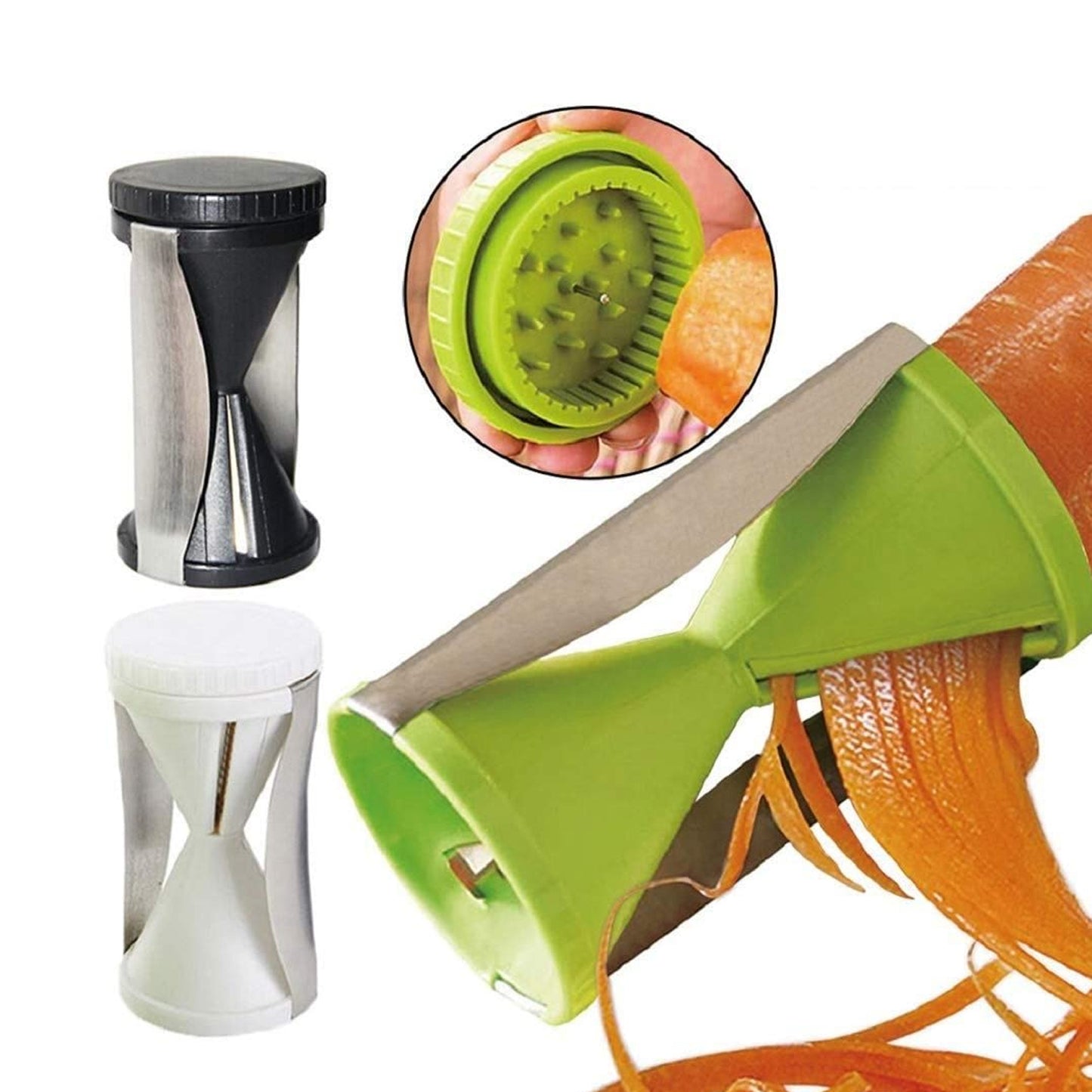 Portable Spiralizer Vegetable Slicer Handheld Spiralizer Peeler Stainless Steel Spiral Slicer For Salad Vegetables Fruit Slicer - Happy Price - Image 3