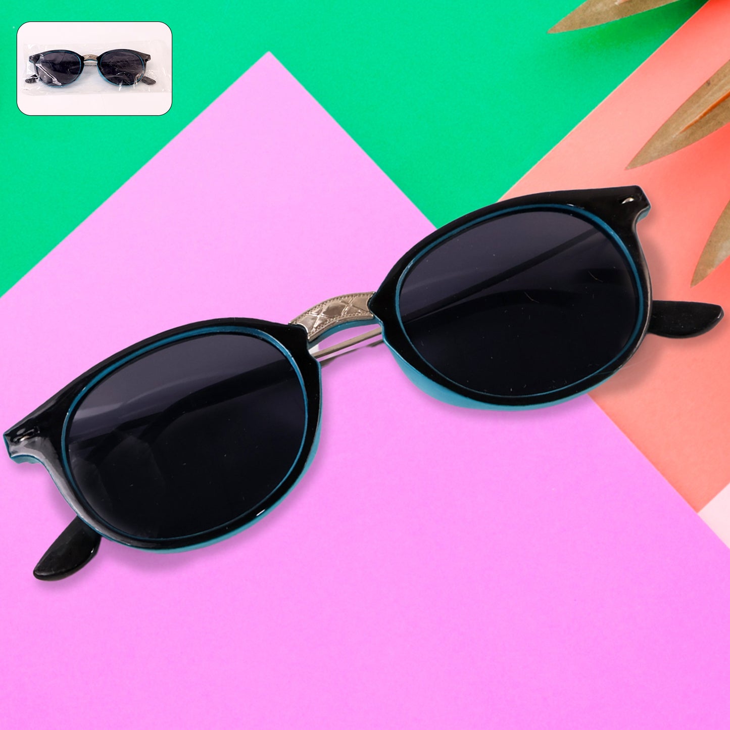 Sky Blue Uv Protected Round Sunglasses Classic Sunglasses For Men  Women Lightweight - Happy Price - Image 6